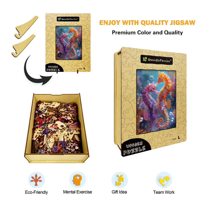 Seahorse Love Wooden Jigsaw Puzzle