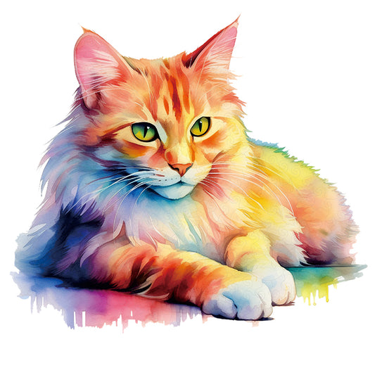🔥LAST DAY 92% -Watercolor Wood Cat