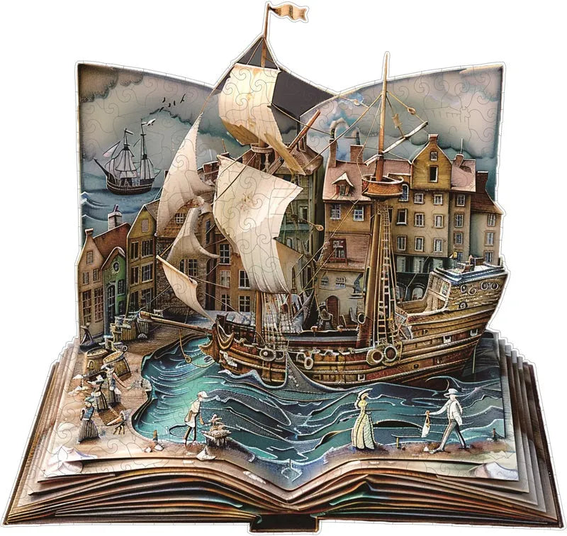Pop-up Shipyard Adventure Wooden Jigsaw Puzzle