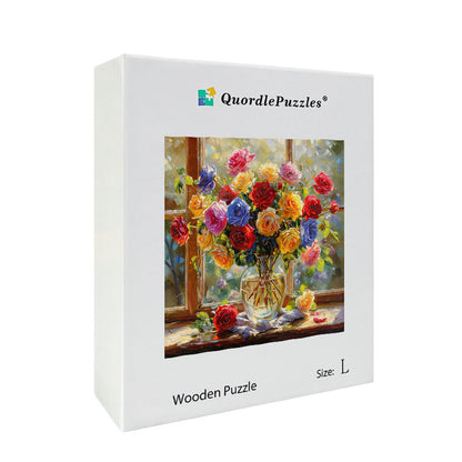 Sunlit Roses Wooden Jigsaw Puzzle