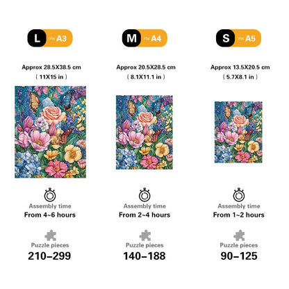 Floral Butterflies Wooden Jigsaw Puzzle
