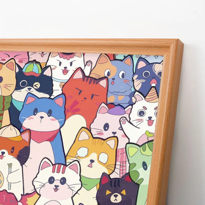 Whimsical Cats - Wooden Coloring Puzzle