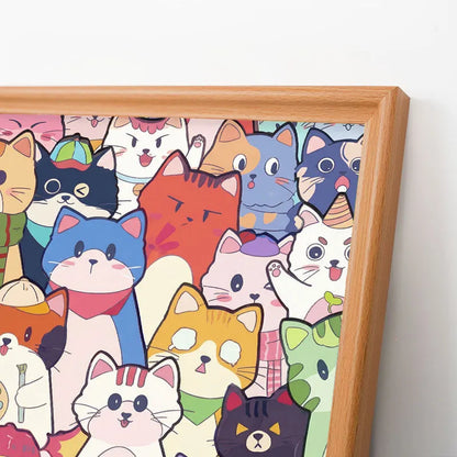 Whimsical Cats - Wooden Coloring Puzzle