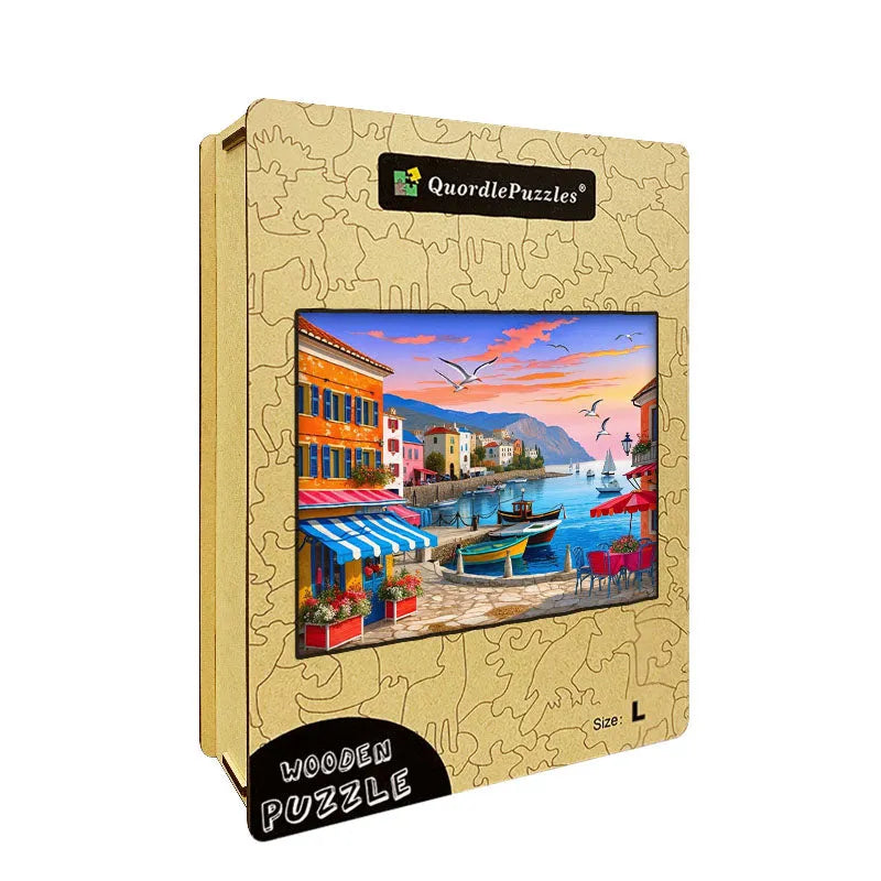 Mediterranean Sunset Wooden Jigsaw Puzzle