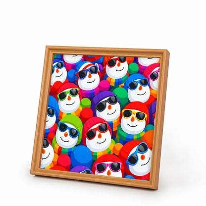 Cool Snowmen - Wooden Coloring Puzzle