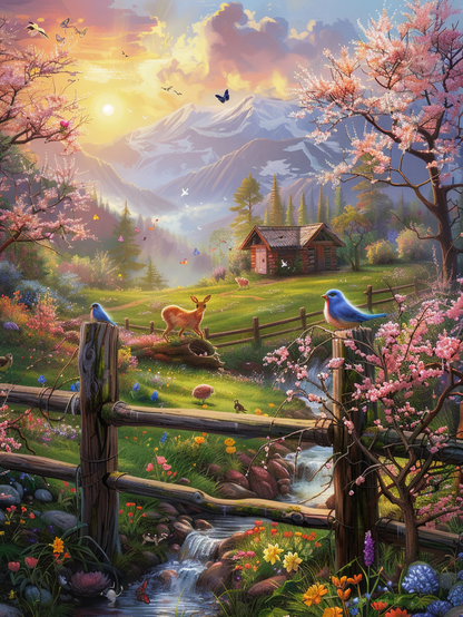 Spring Valley Wooden Jigsaw Puzzle