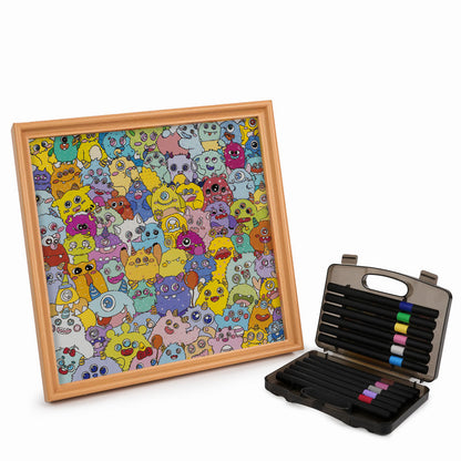 Little Monsters - Wooden Coloring Puzzle