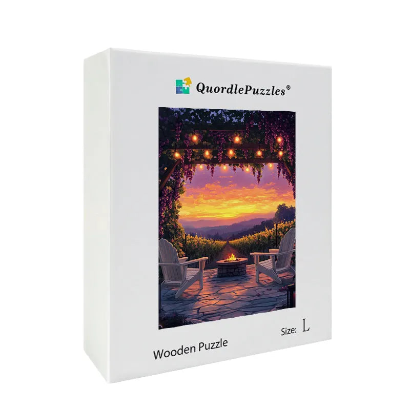 Vineyard Sunset Patio Wooden Jigsaw Puzzle