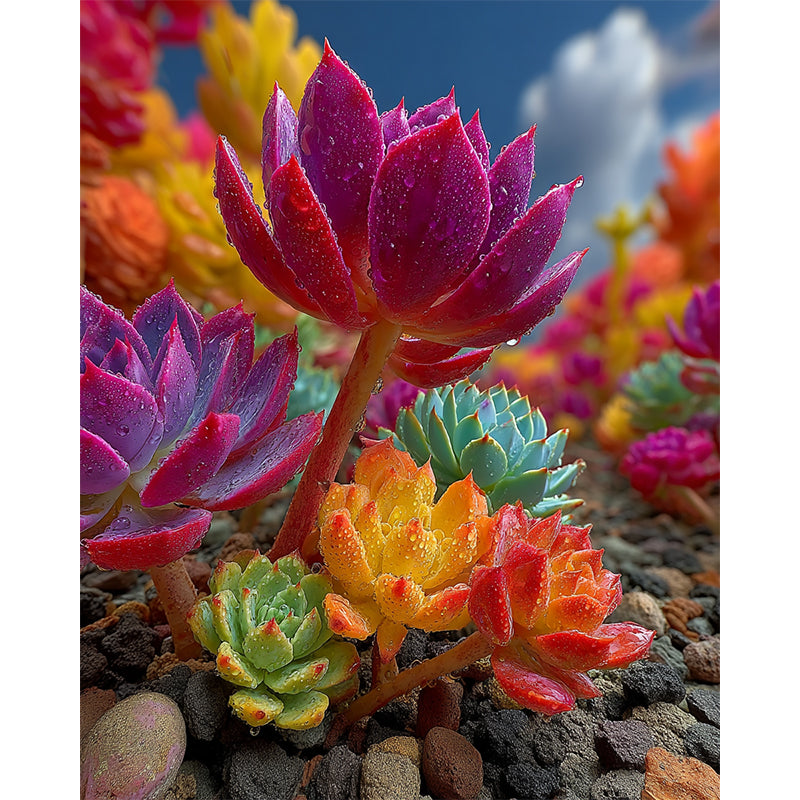 Colorful Succulents Wooden Jigsaw Puzzle