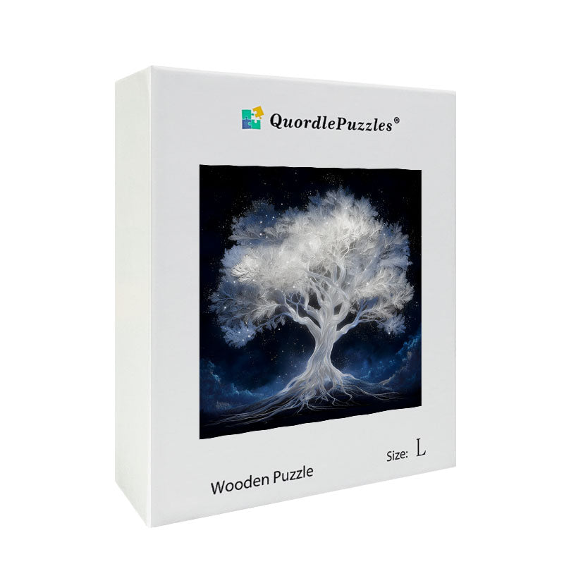 Celestial White Tree Wooden Jigsaw Puzzle