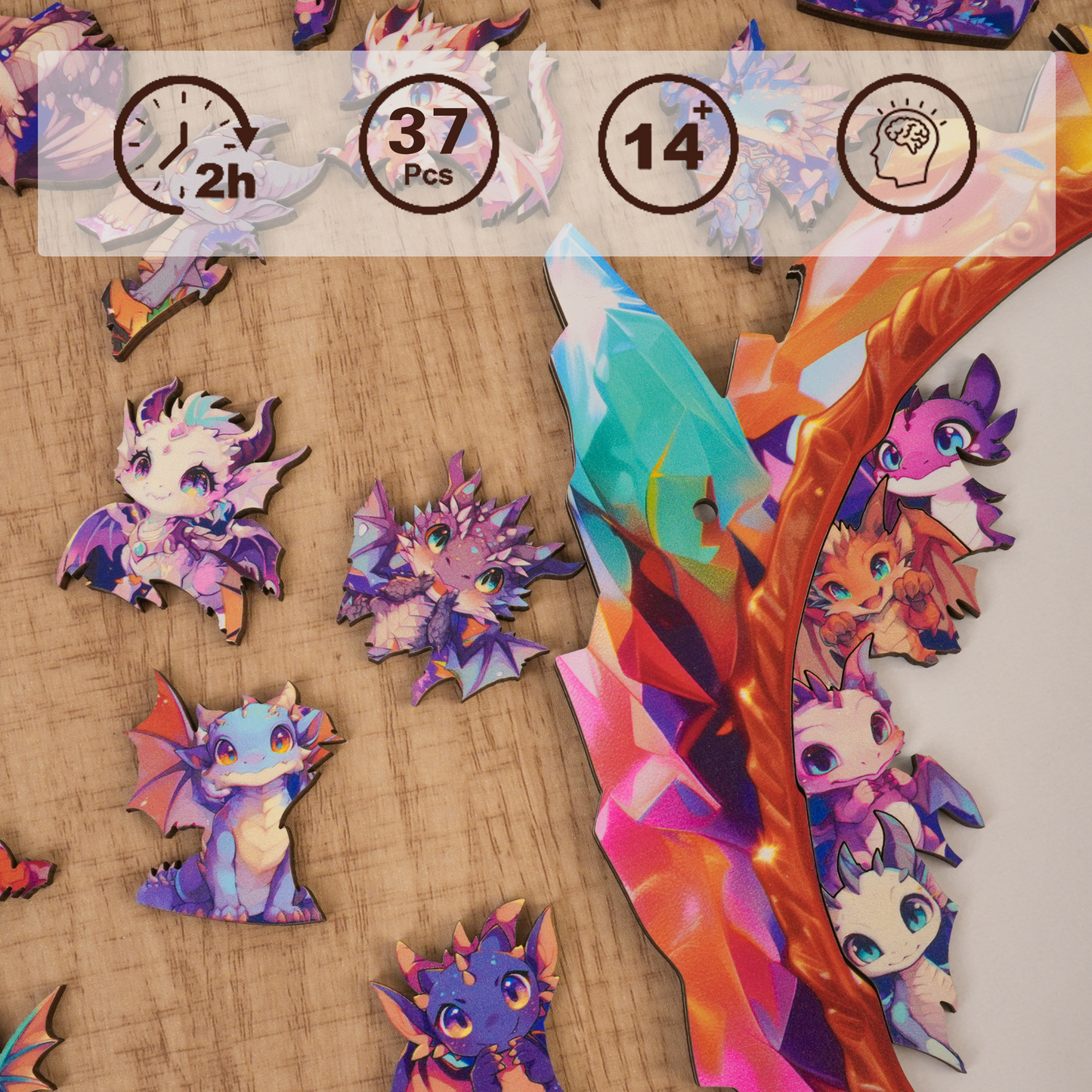 Crystal Dragon Gathering Display Puzzle