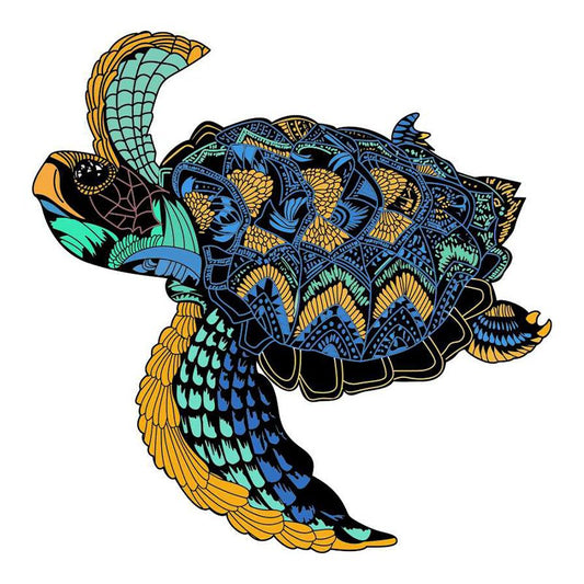Traveling Turtle Wooden Jigsaw Puzzle