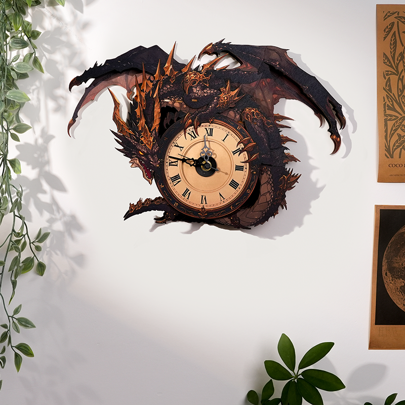 Shadow Dragon Timepiece Wooden Clock Puzzle