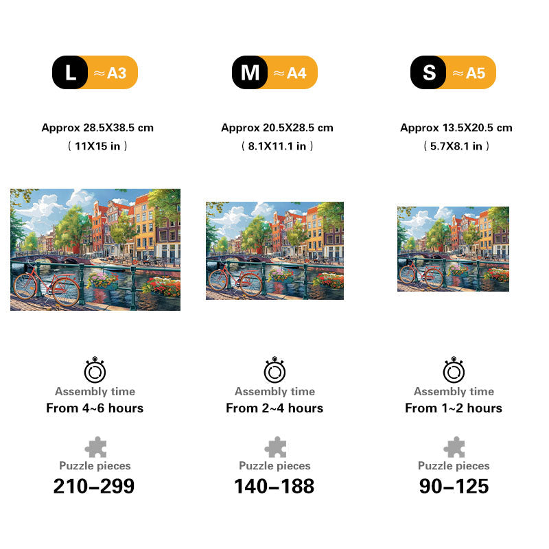 Amsterdam Canal Wooden Jigsaw Puzzle