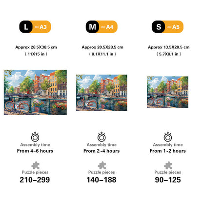 Amsterdam Canal Wooden Jigsaw Puzzle