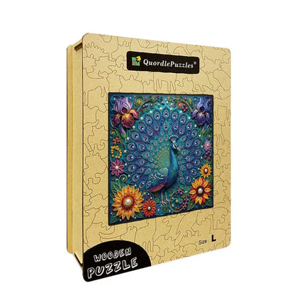 Peacock in Full Bloom Wooden Jigsaw Puzzle