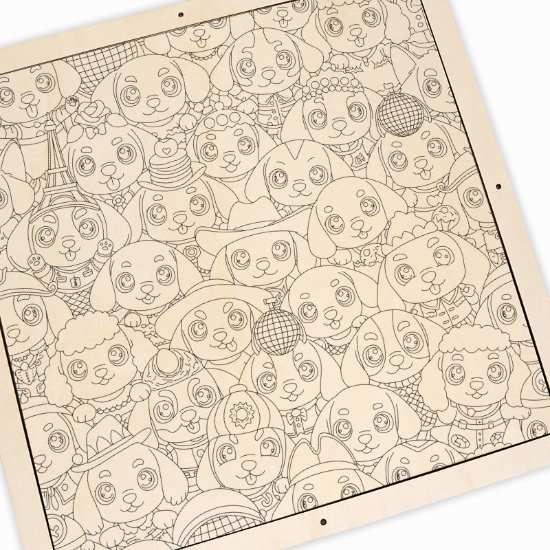 Cute Puppies- Wooden Coloring Puzzle