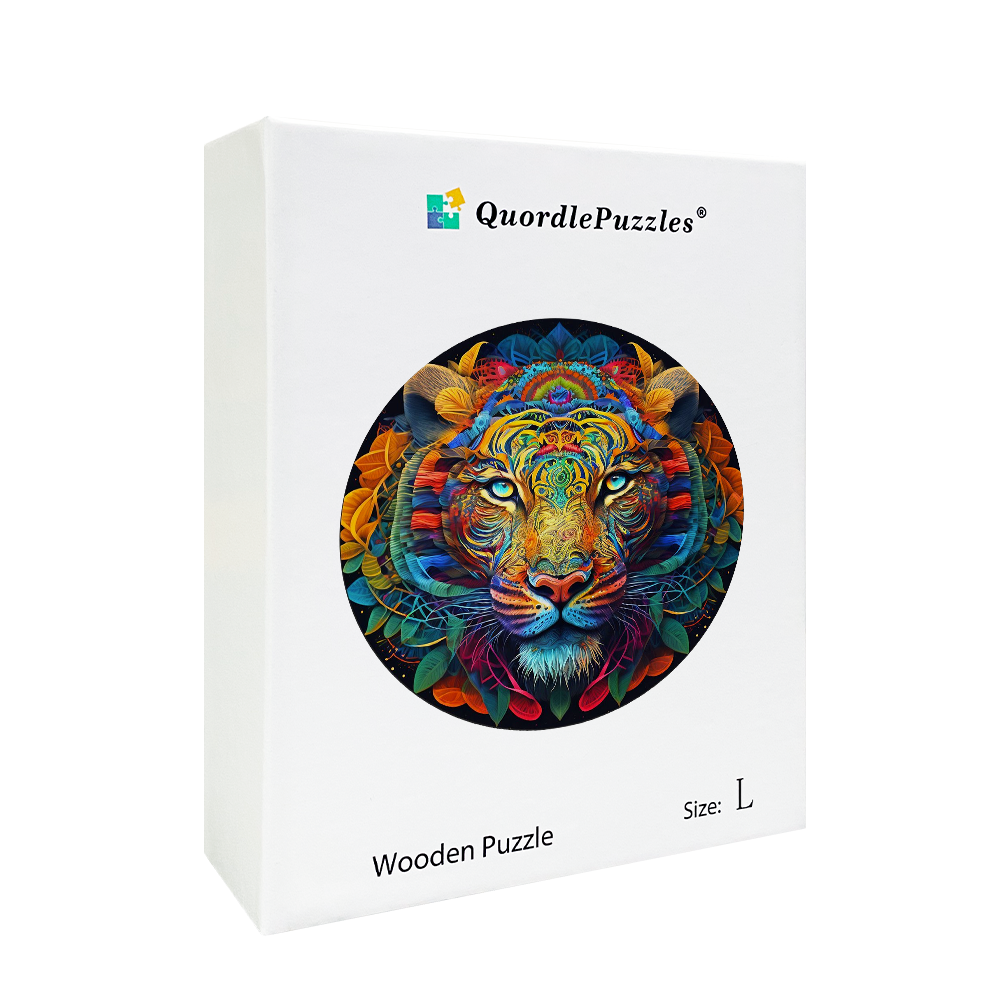 Abstract Colorful Tiger Wooden Jigsaw Puzzle