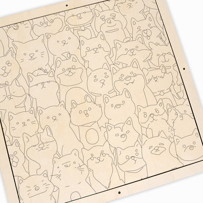 Shiba Squad- Wooden Coloring Puzzle