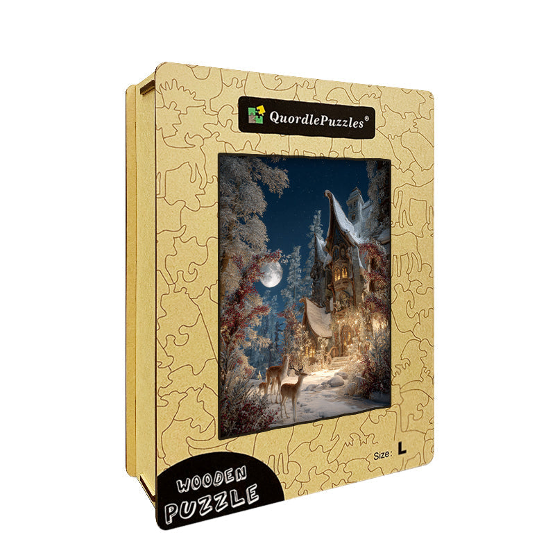 Winter Cottage Wooden Jigsaw Puzzle