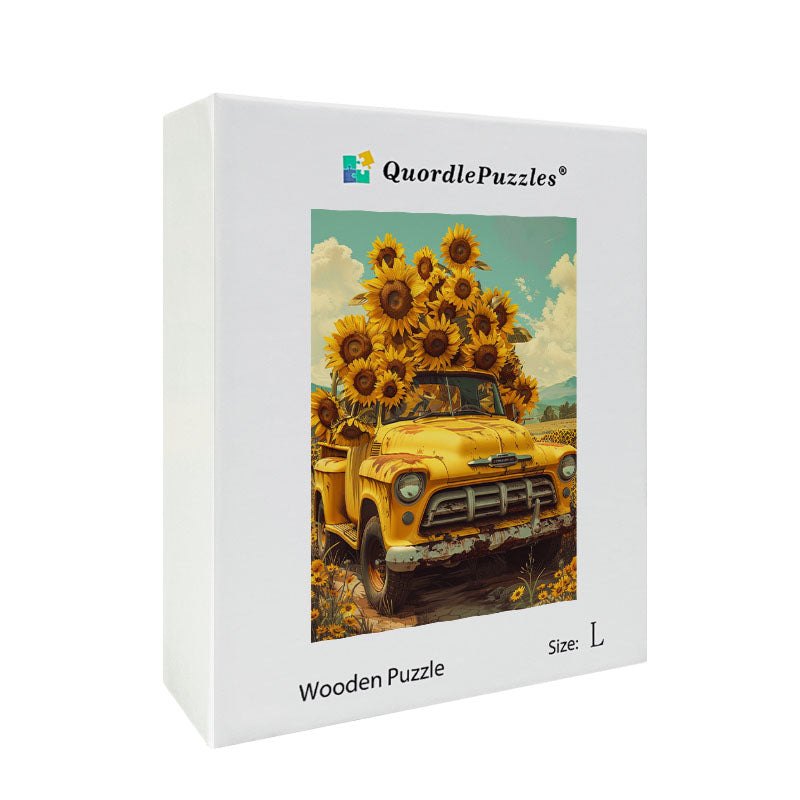Sunflower Truck Wooden Jigsaw Puzzle