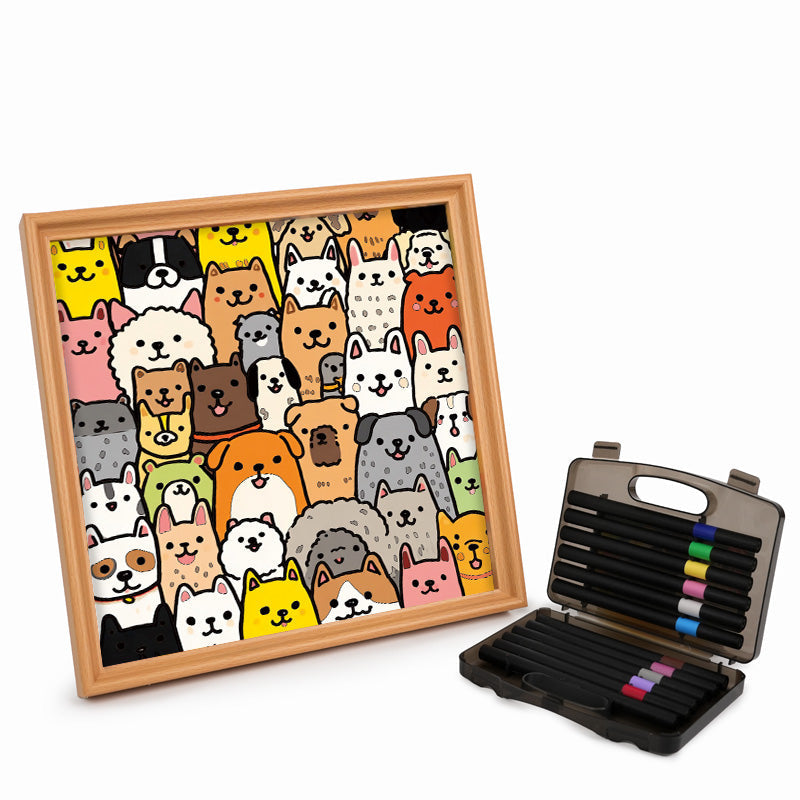 Dog Paradise - Wooden Coloring Puzzle
