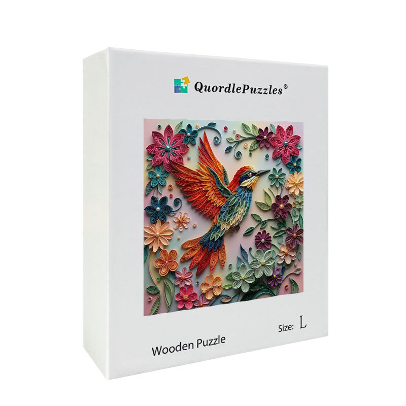 Hummingbird in Bloom Wooden Jigsaw Puzzle