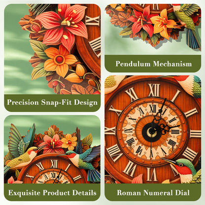 Hummingbird Garden Wooden Clock Puzzle