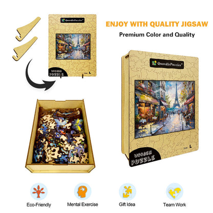 Paris Cafe Wooden Jigsaw Puzzle