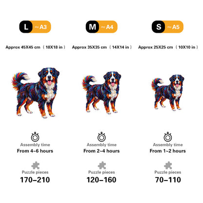 Vibrant Colorful Dog Wooden Puzzle