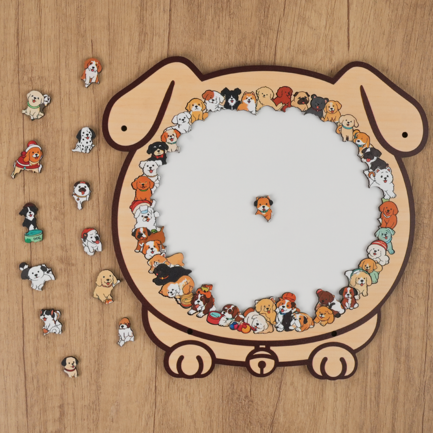 Happy Puppy Crowd Gathering Display Puzzle