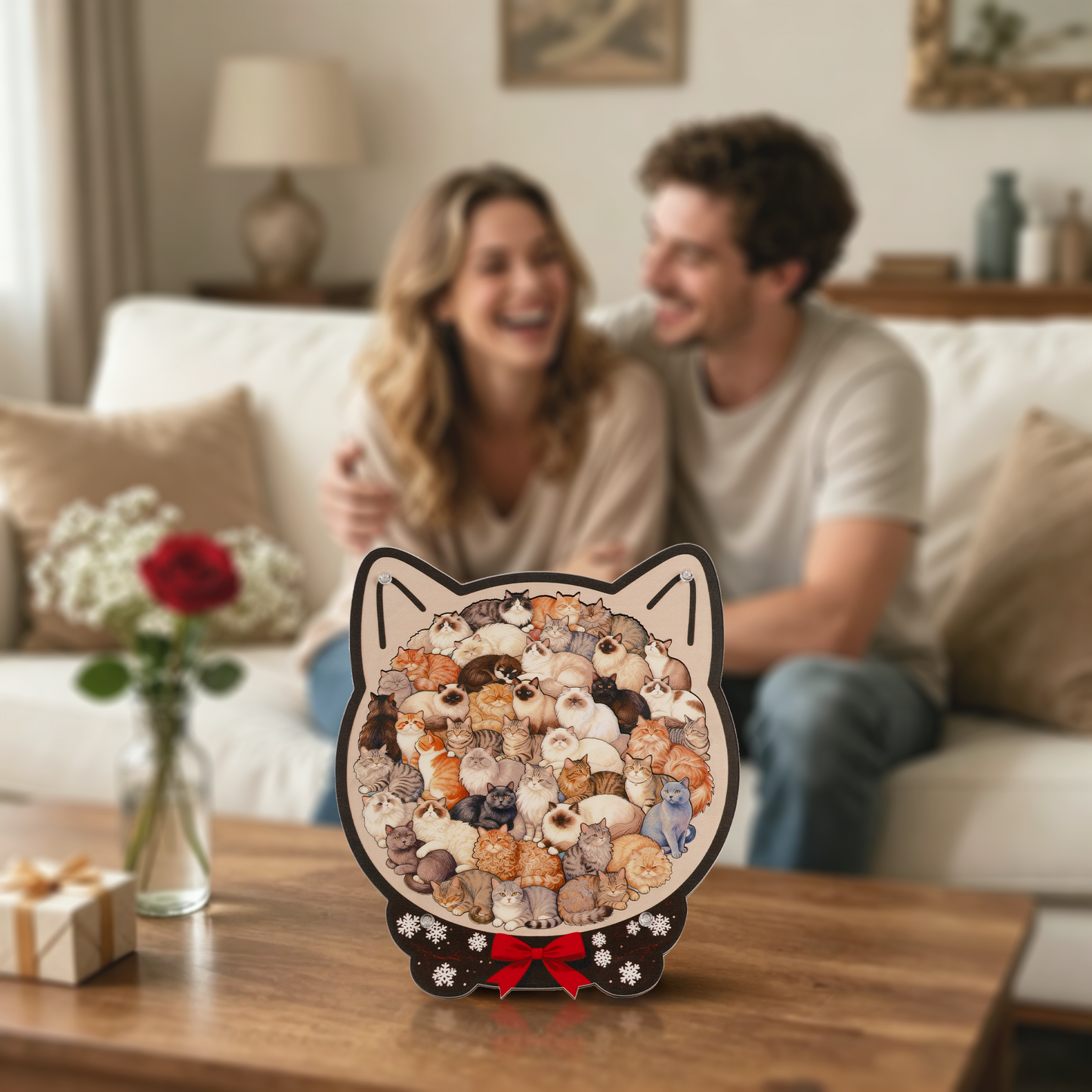 Cozy Cat Gathering Display Puzzle
