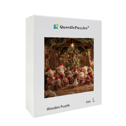 Holiday Barn Animals Wooden Jigsaw Puzzle