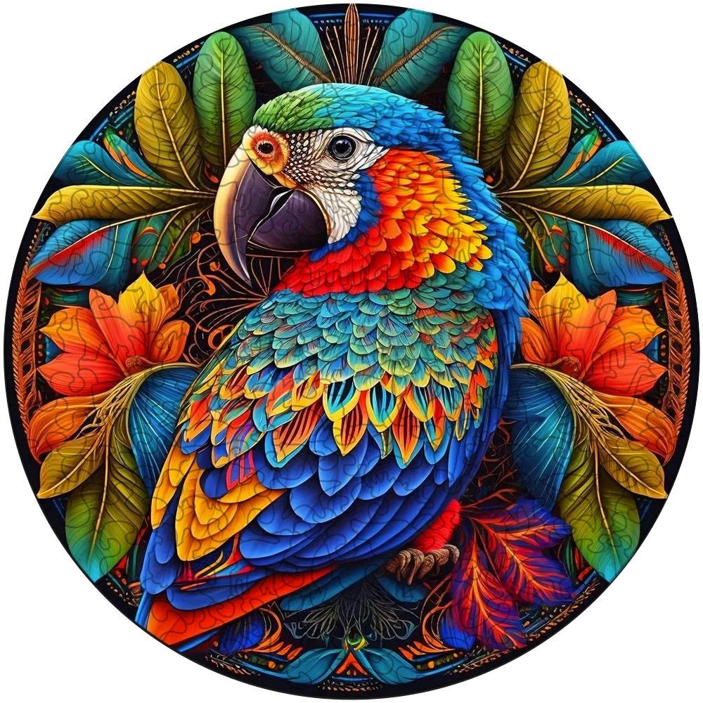 🔥Last Day 88% OFF-Stained Parrot Wooden Jigsaw Puzzle