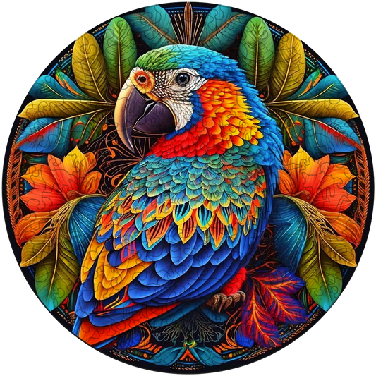🔥Last Day 88% OFF-Stained Parrot Wooden Jigsaw Puzzle