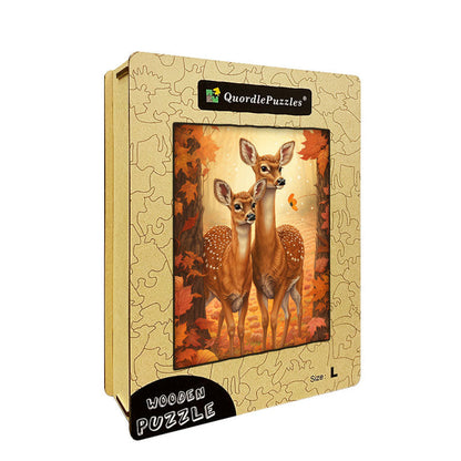 Autumn Deer in the Forest Wooden Jigsaw Puzzle