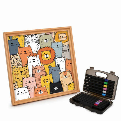 Animal Friends- Wooden Coloring Puzzle