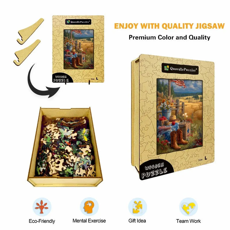Americana Still Life Wooden Jigsaw Puzzle