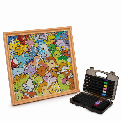 Dino Parade - Wooden Coloring Puzzle