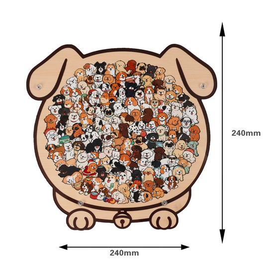 Happy Puppy Crowd Gathering Display Puzzle