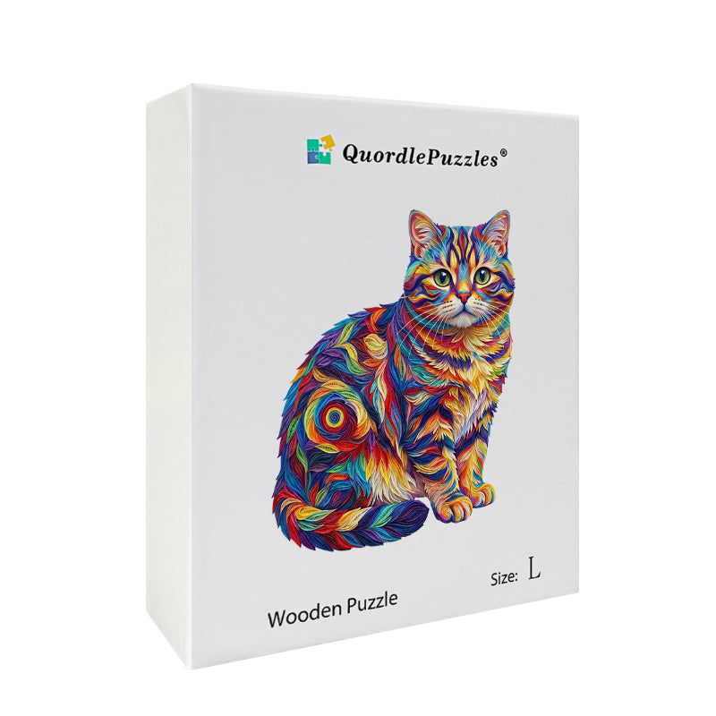 Colorful Cat Wooden Puzzle