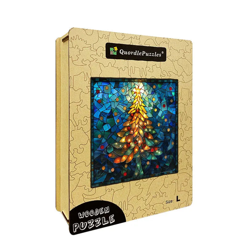Stained Glass Tree Wooden Jigsaw Puzzle