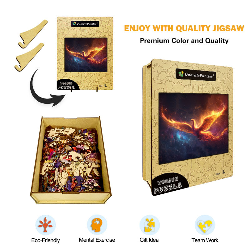 Fiery Phoenix Wooden Jigsaw Puzzle