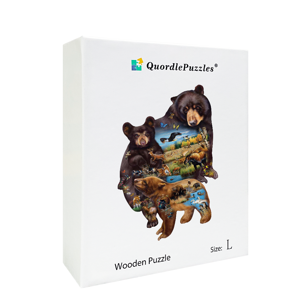 🔥LAST DAY 91% OFF-Bear Family Adventure Wooden Jigsaw Puzzle