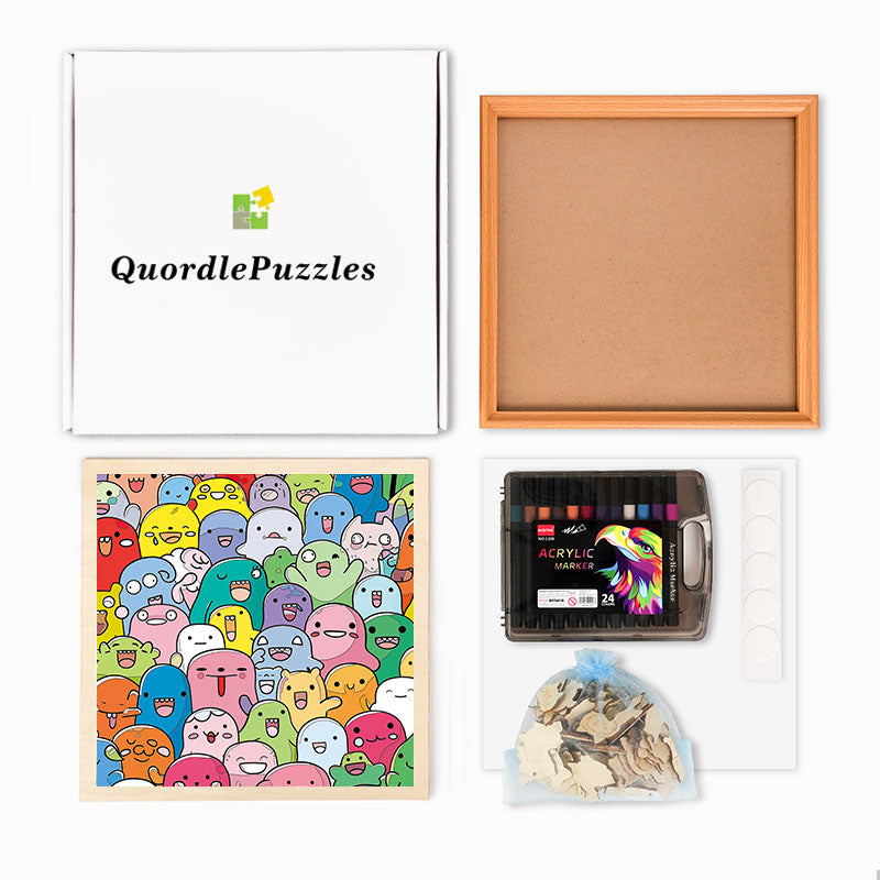Mischief Monsters - Wooden Coloring Puzzle