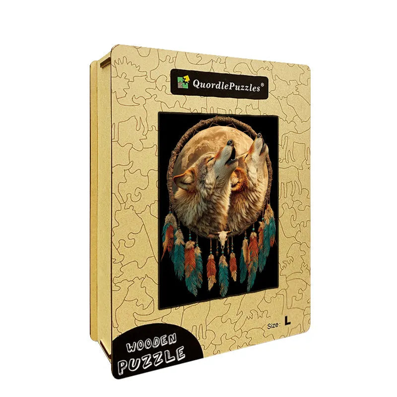 Twin Wolves Wooden Jigsaw Puzzle