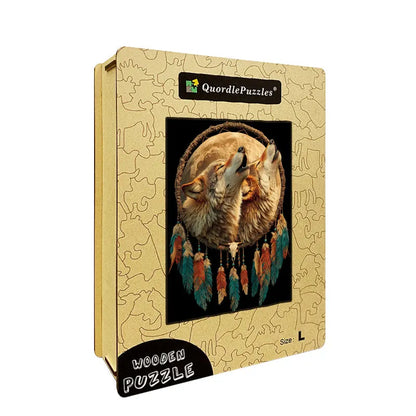 Twin Wolves Wooden Jigsaw Puzzle