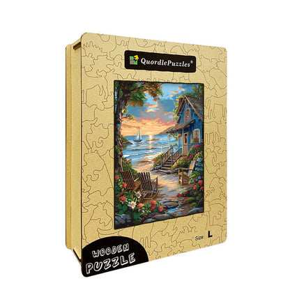 Lakefront Sunset Wooden Jigsaw Puzzle