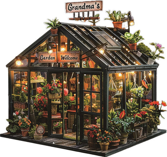 Grandma's Garden Greenhouse Wooden Jigsaw Puzzle