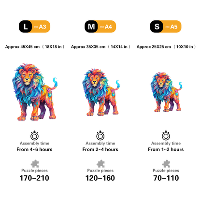 🔥Last Day 84% OFF-Colorful lion Wooden Jigsaw Puzzle